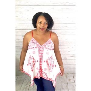 Red Flare Plus Tank Top
